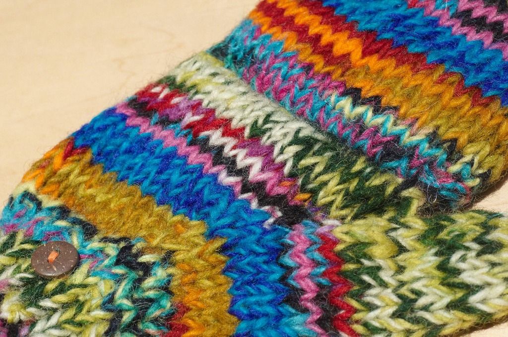 Limited Christmas gift a knitted pure wool warm gloves / 2ways Gloves / Toe gloves / bristles gloves / knitted gloves - blending colorful gradient color - Gloves & Mittens - Wool Multicolor