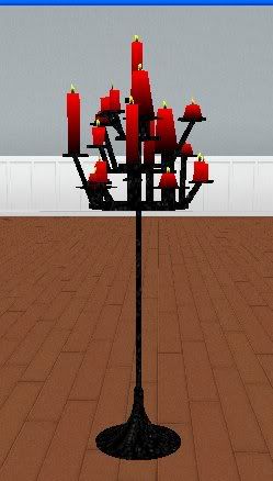 Goth red candle stand