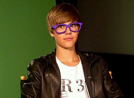 pics of justin bieber with glasses. Justin Bieber, purple glasses