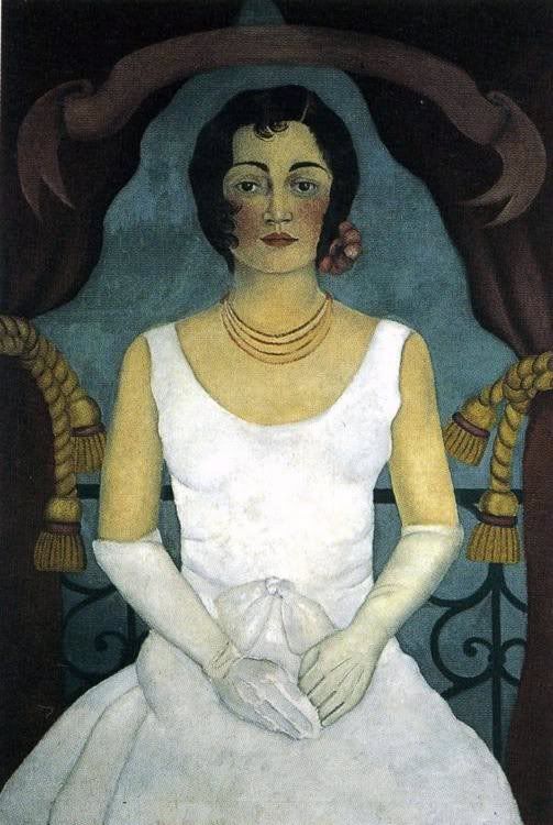 Portrait of a Woman in White_Frieda Kahlo