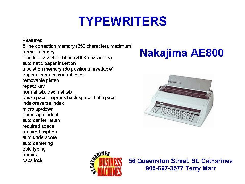 SCBM - Nakajima AE800 Typewriter