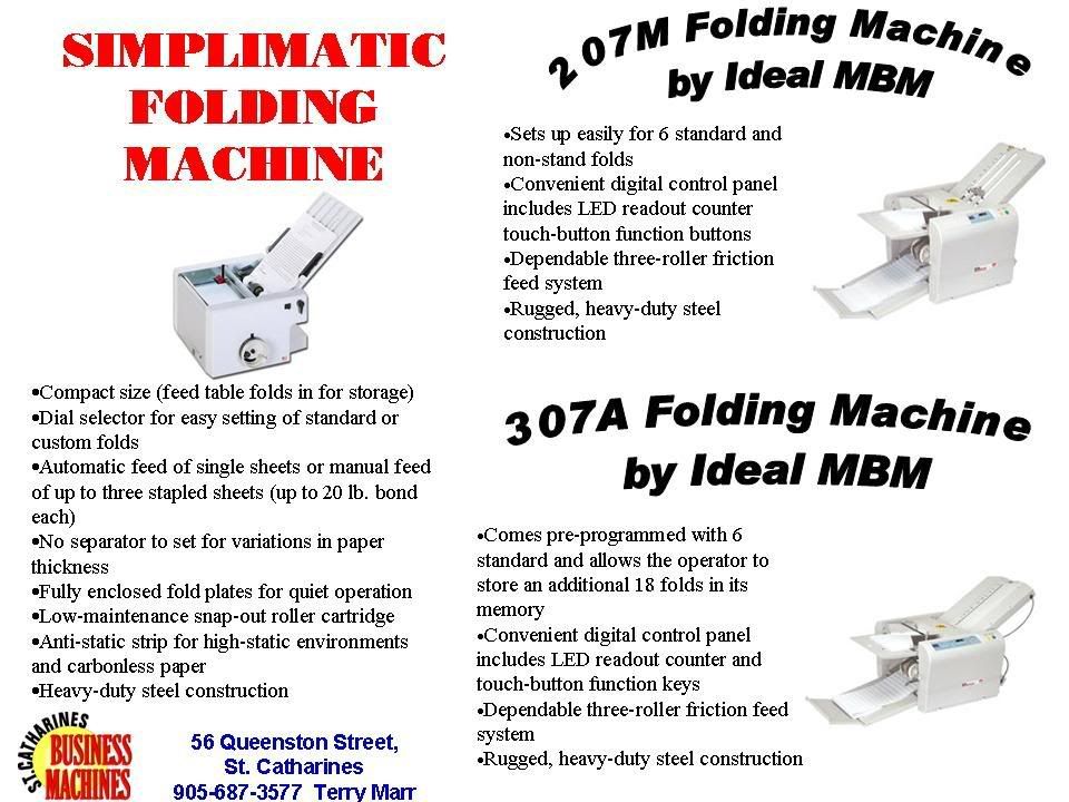 Simplimatic Folding Machine 207M &amp; 307A