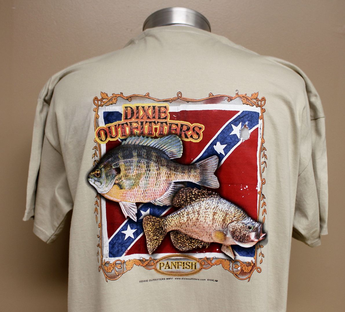 XL NEW MENS AUTHENTIC DIXIE OUTFITTERS PANFISH FISHING T-SHIRT SAND 