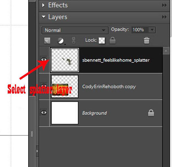 Select Splatter Layer