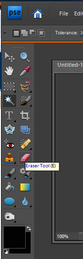 choose eraser tool