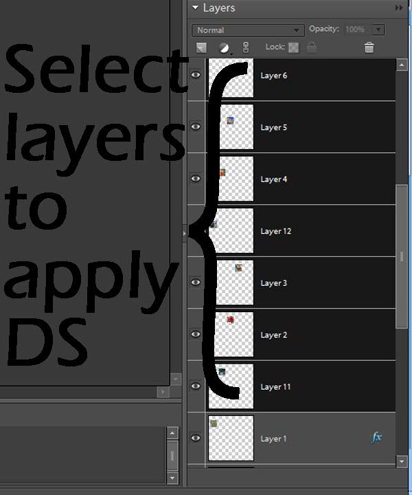 select layers to apply DS to