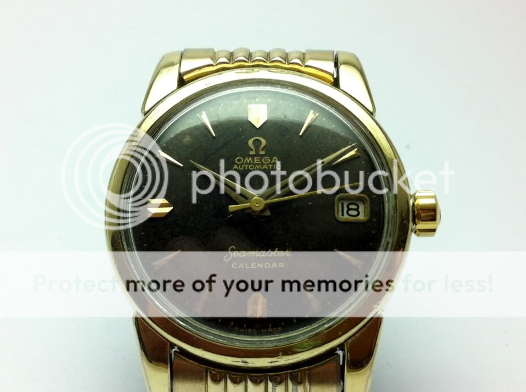 Vintage Omega Seamaster Calendar 503 Chocolate Black Dial Band As Worn 