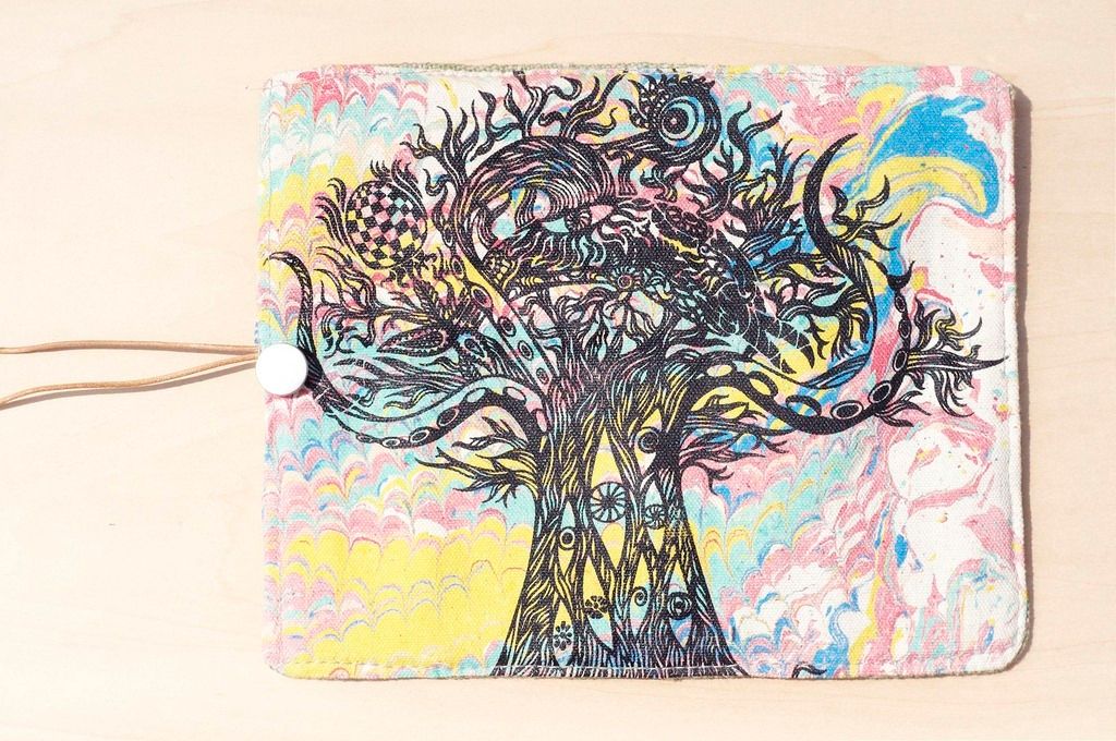 Valentine's Day Gift/Hand Scroll/Spring Roll Pencil Case-Water Color House of Pens (Thailand Crazy Tree) - Pencil Cases - Other Materials Multicolor