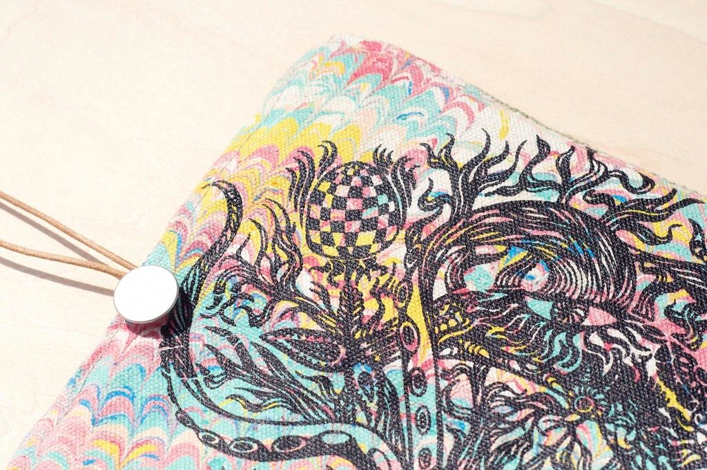 Valentine's Day Gift/Hand Scroll/Spring Roll Pencil Case-Water Color House of Pens (Thailand Crazy Tree) - Pencil Cases - Other Materials Multicolor