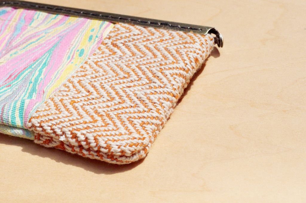 Patchwork mobile phone bag mobile phone case coin purse leisure card case gold package gold phone case-pink rendering - Coin Purses - Cotton & Hemp