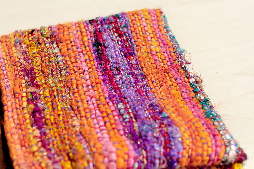 Christmas gift hand-woven coin purse/ storage bag/ cosmetic bag/ sundries bag/ wallet-hand twisted saree thread - Coin Purses - Other Materials Multicolor