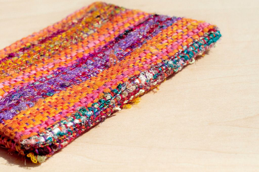Christmas gift hand-woven coin purse/ storage bag/ cosmetic bag/ sundries bag/ wallet-hand twisted saree thread - Coin Purses - Other Materials Multicolor