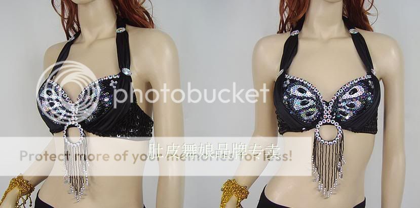 Belly Dance Night Dancing Costume Ring Beads Bra Top  