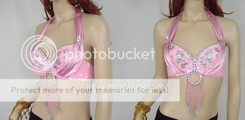 Belly Dance Night Dancing Costume Ring Beads Bra Top  