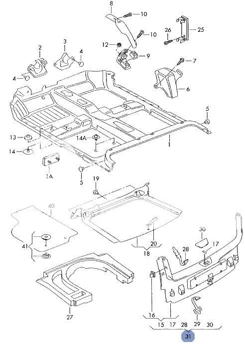 NEW VW POLO 6N2 CD CHANGER TAILGATE PANEL 6N0 863 459 M  